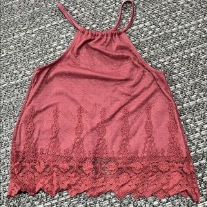 Rue 21 | Pink Mesh Halter Neck Tank With Open Back